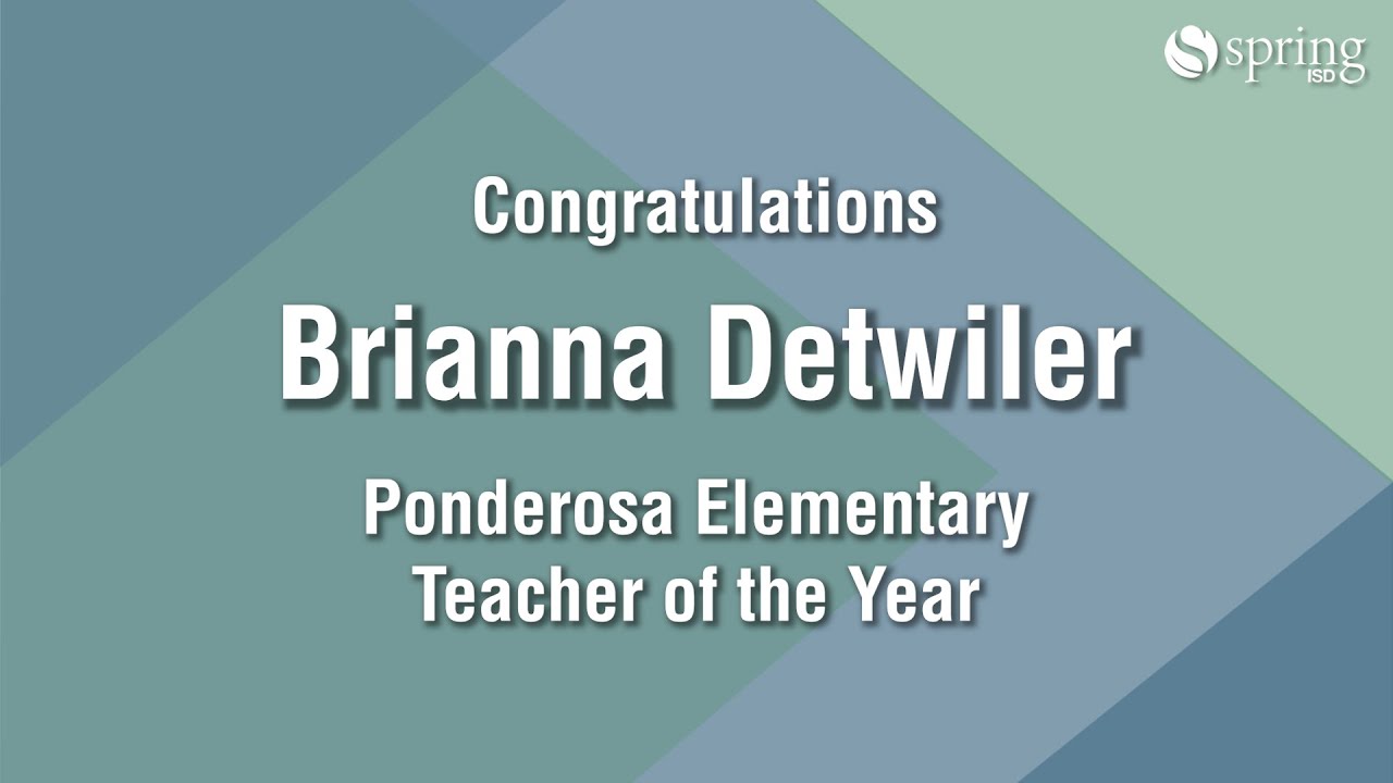 Spring ISD Teacher of the Year Finalist Brianna Detwiler YouTube