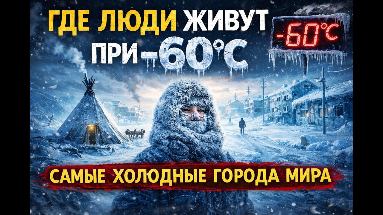 ✅ Где люди живут при −60°C? Самые холодные города мира #холод #Оймякон #Якутия