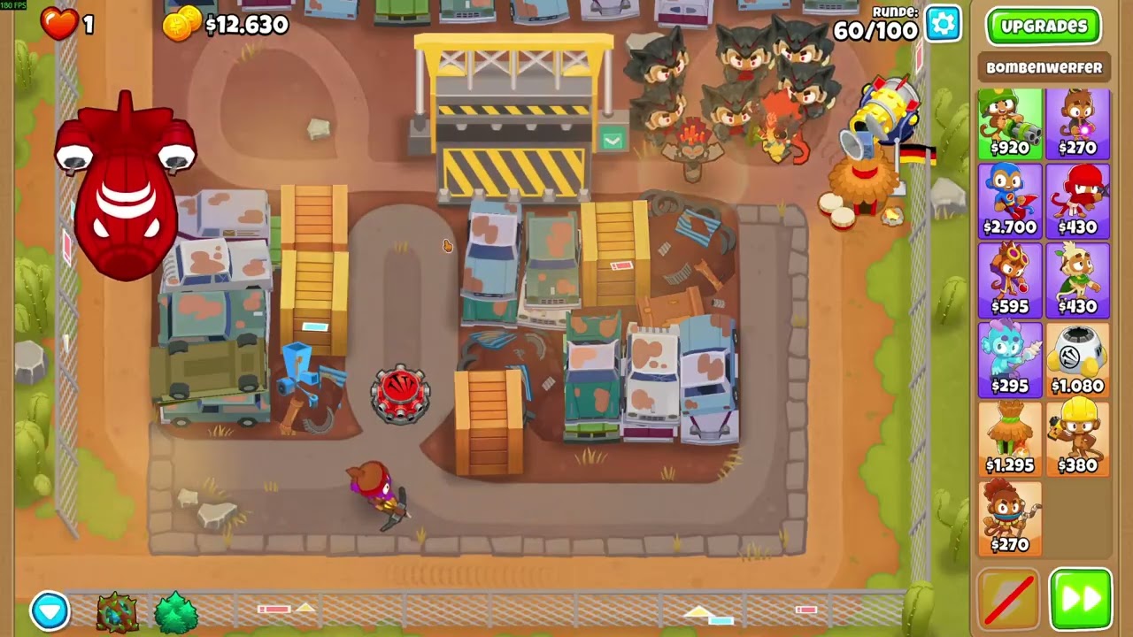 Bloons TD 6 Schimpansen Taktik auf Schrottplatz