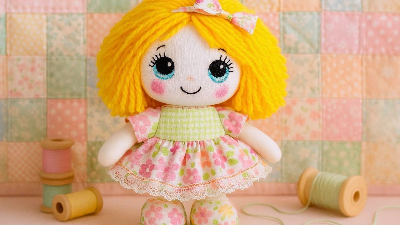 ¡Increíble!🥰 Haz una MUÑECA de Trapo  muy FACIL Y BONITA - MOLDES GRATIS!!!