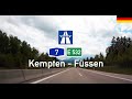 Driving in Germany - Autobahn A7 E532 from Kempten to Füssen POV