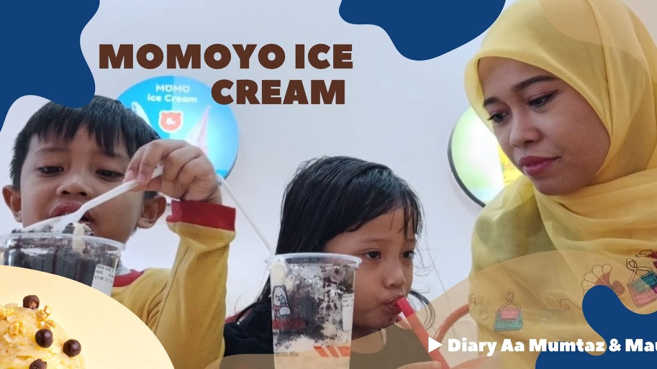 JEMPUT AA MUMTAZ PULANG SEKOLAH MAMPIR KITA KE ICE CREAM MOMOYO .... #diaryaamumtaz&mauly #icecream
