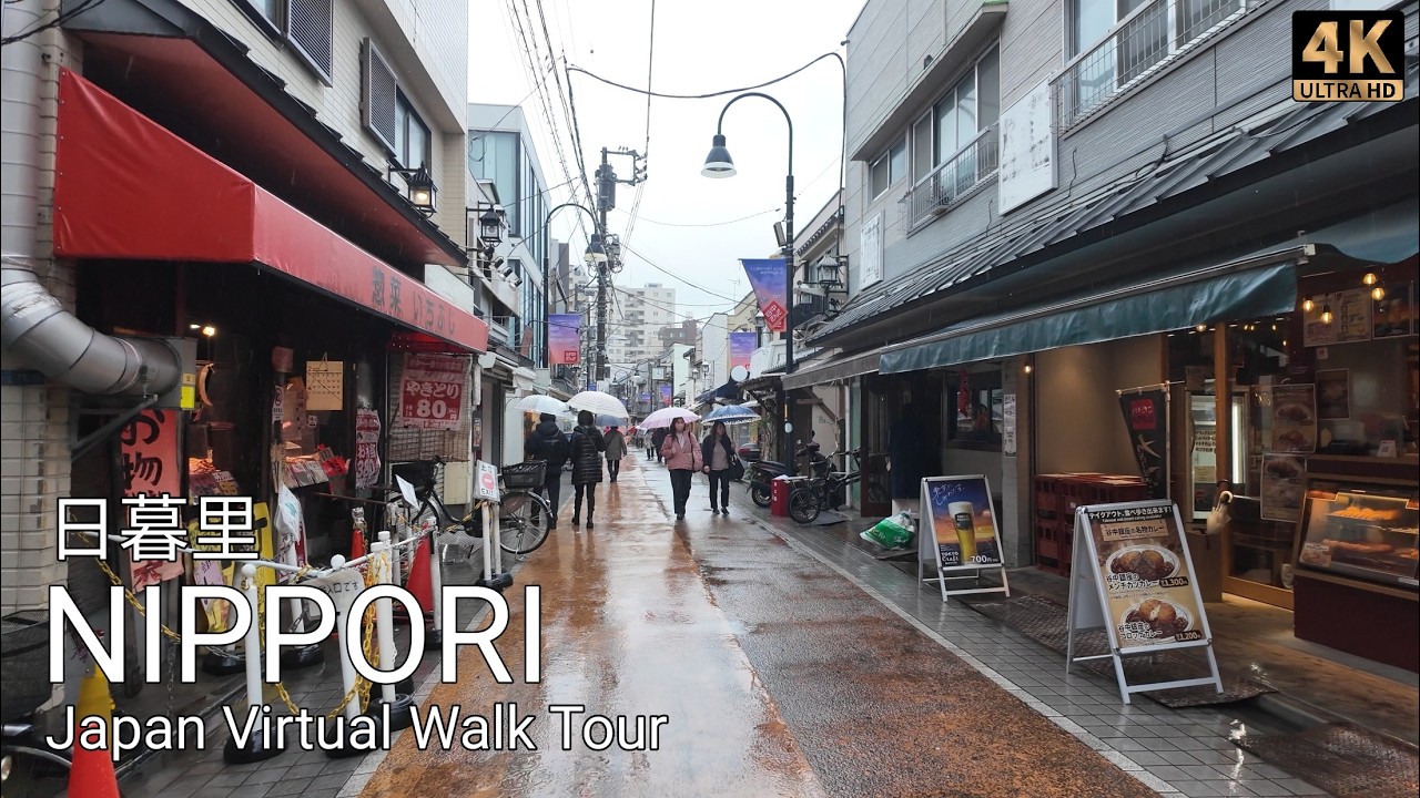 Heavy Rain Walk in Old Tokyo 🇯🇵 Uguisudani → Nezu | Yanaka Ginza, Cemeteries & Hidden Shrine Streets