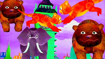 Hickory dickory dock+Random color effects||Animals in the clock