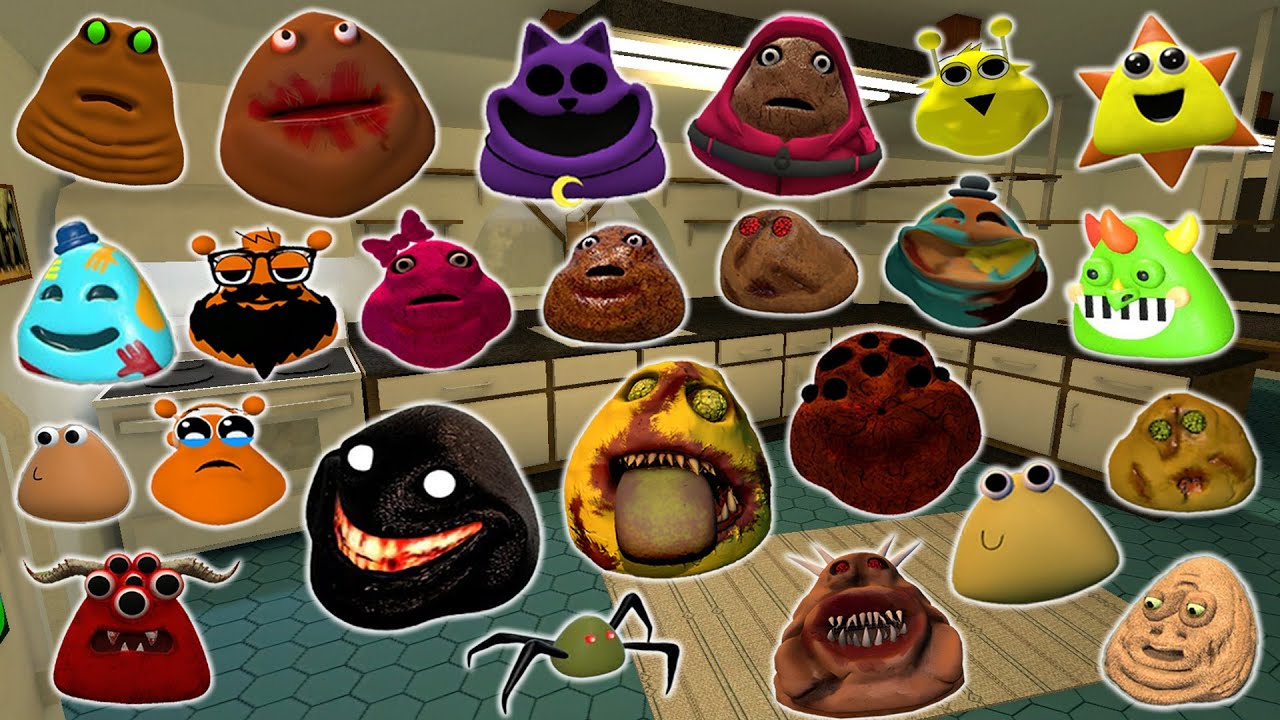 DESTROY ALL ROBLOX 3D POU BOU'S REVENGE FAMILY in BIG KITCHEN Garry's Mod