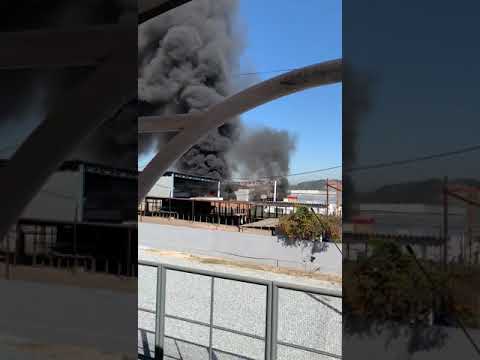 Caminhões tanque pegam fogo no pátio de empresa às margens da BR-381