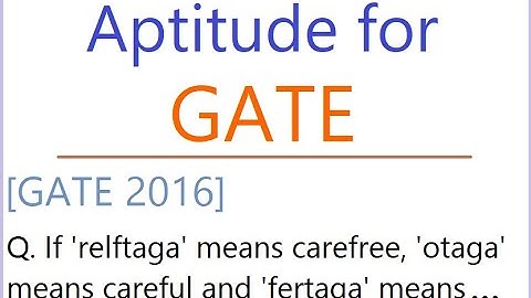 Aptitude for GATE - If 