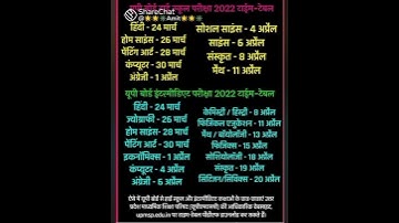 UP. Board scheme 2022 //class 10th/ 12th time table