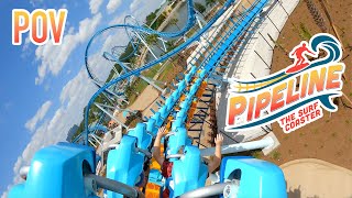 Pipeline The Surf Coaster Back Row POV SeaWorld Orlando New for 2023 Roller Coaster