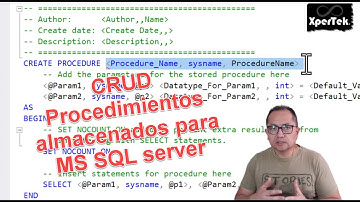 CRUD - Procedimientos almacenados para MS SQL Server