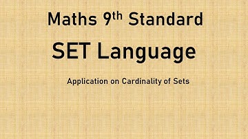 9th std set language application on cardinality of sets