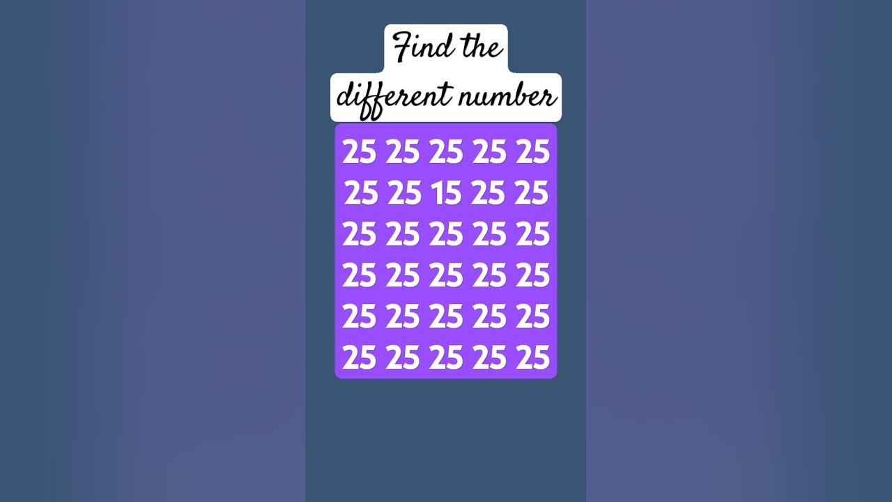 Find the different number sort ytsorts viral youtube