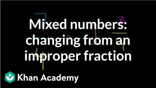 Mixed numbers: changing from an improper fraction | Fractions | Pre-Algebra | Khan Academy