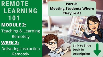 Remote Learning 101, Module 2, Week 2, Part 2: Meeting Students Where They