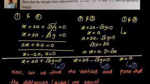 Coordinate Geometry: Pair of straight lines: Equilateral triangle (No Audio)