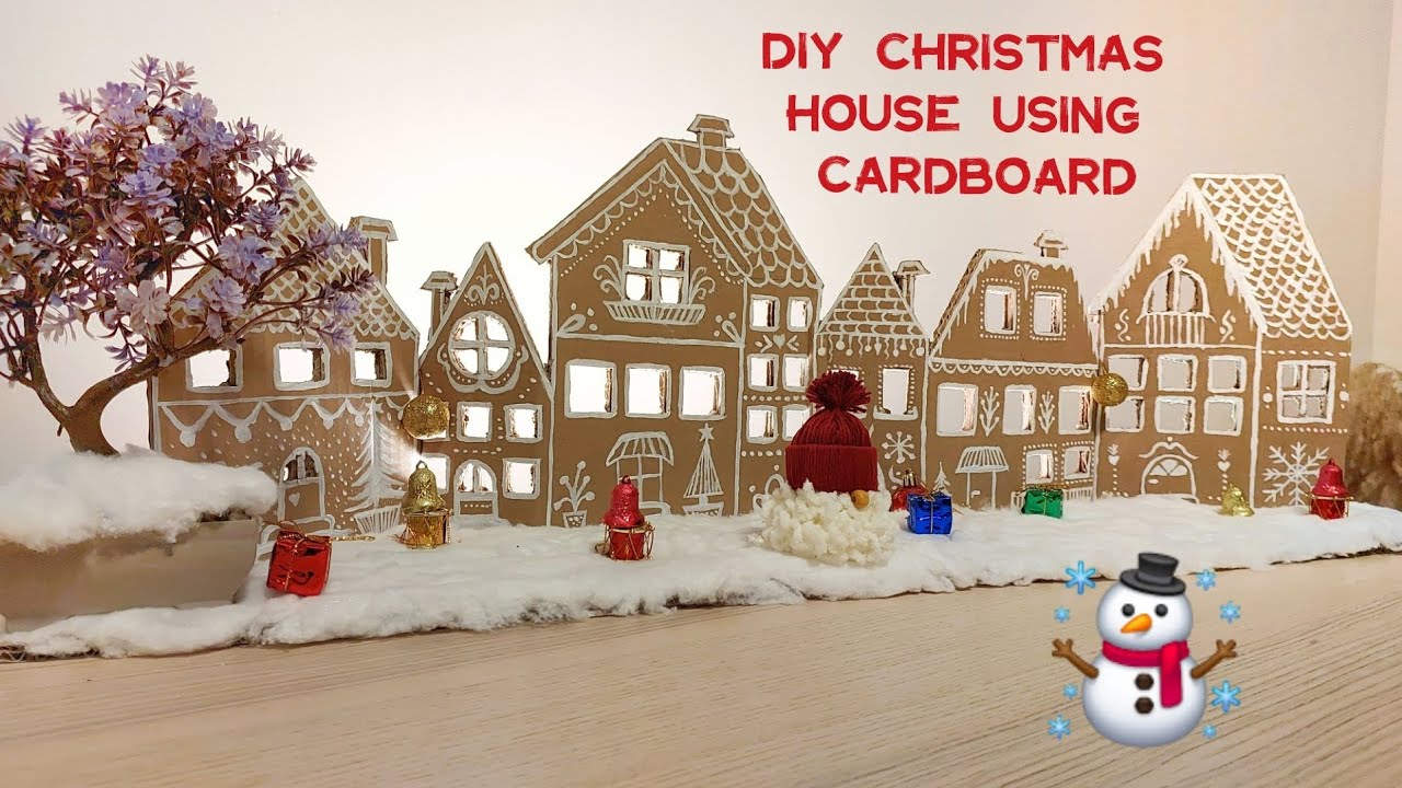 How to make a christmas house using cardboard?  Hello. In this video, I will show you how to make a christmas house using cardboard.  You can find in this video;  How to make a christmas house using cardboard? How to make gingerbread house pack? Christmas decoration ideas  Easy project ideas for childrens DIY an christmas house using cardboard for childrens.  Like, comment and subscribe for more easy DIYs handcrafts.  If you have any questions, please leave a comment.
