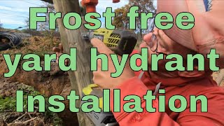 Hydrant installation that will prevent freeze ups in the winter time.