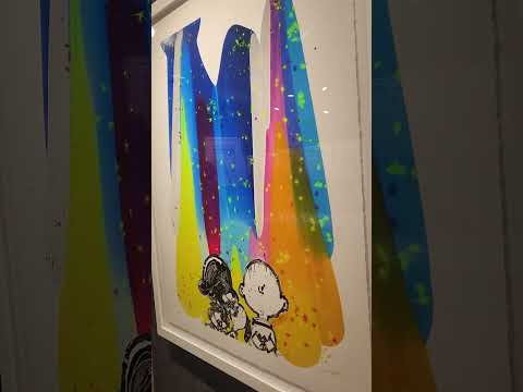Checking out artwork
