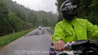 Riding in the rain. Victory Vision on Tail of the Dragon and Cherohala Skyway.