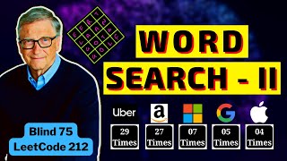 Word Search II: 212 - TRIE interview @ amazon, Google, apple, facebook, microsoft, twitter, tik tok
