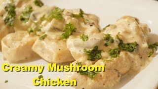 Creamy Mushroom Chicken Recipe | One Pan Creamy Mushroom Chicken | Garlic Herb  Mushroom Cream Sauce