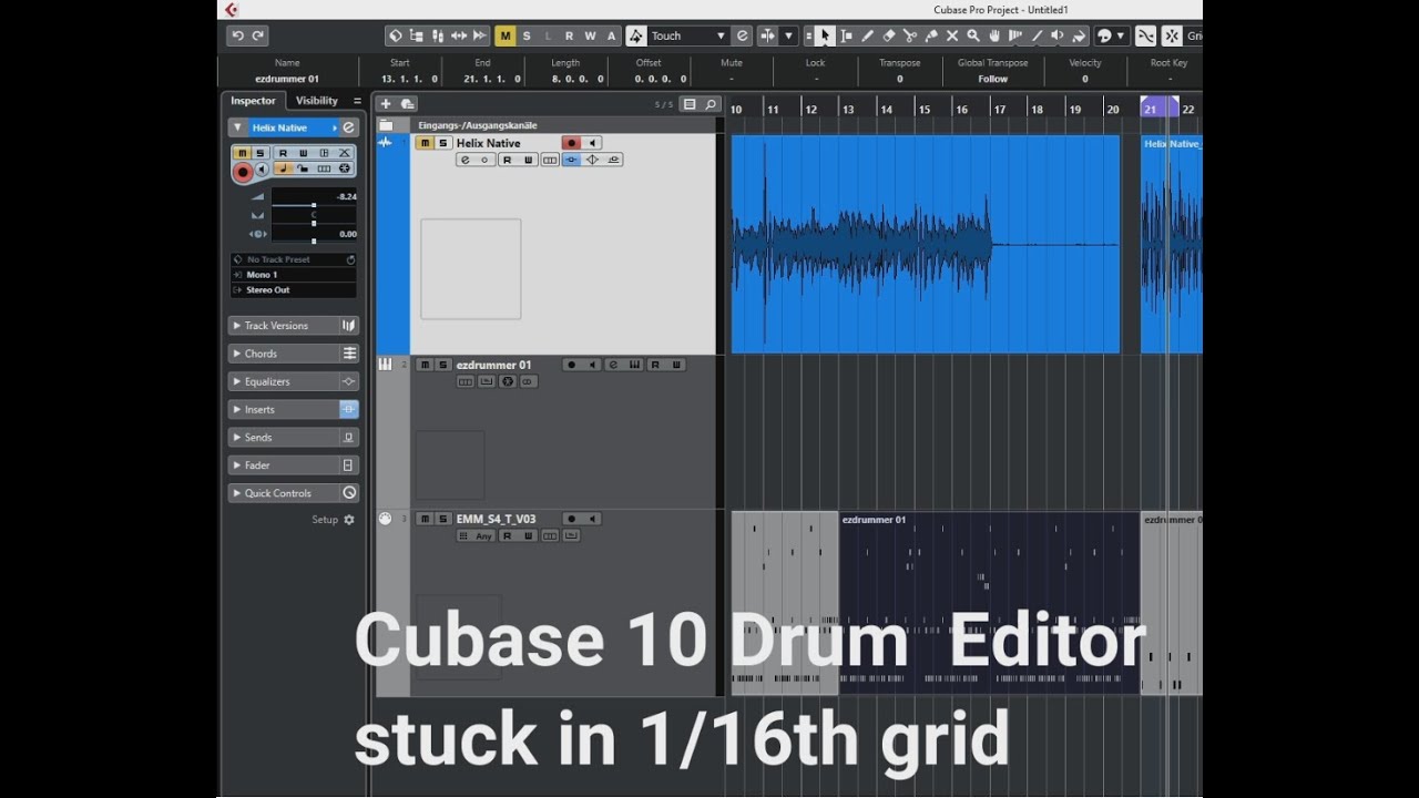 Cubase 10 Drum Editor Grid Problem - YouTube