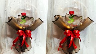 Led Luminous Rose Balloon Bouquet Easy Wrapping tutorial |Bobo Balloon