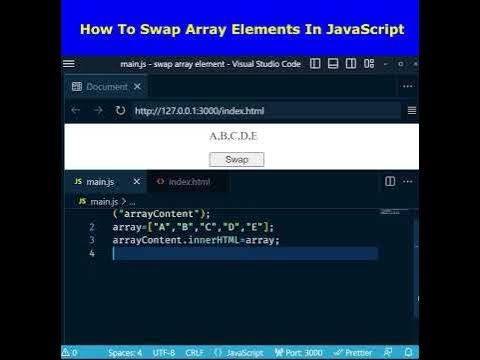 Easily Swap Array Elements in JavaScript with ES6 Destructuring | # ...