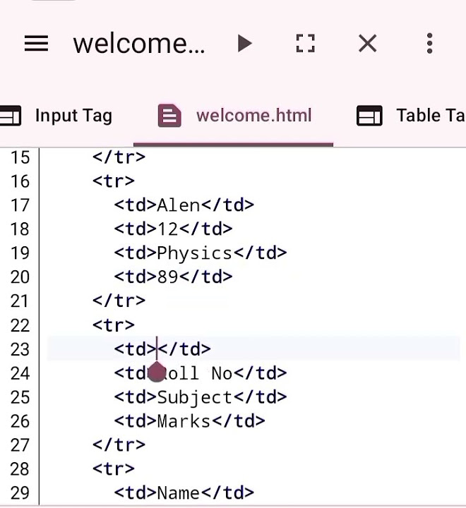 Table tag in html youtube