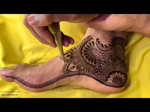 पैर की मेहंदी कैसे लगाते हैं? ll लगाने का नया तरीका।l How to make feet mehndi design l 2024 #feet