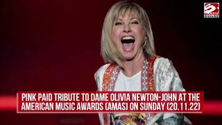 Pink pays tribute to Dame Olivia Newton-John at AMAs with performance of 'Hopelessly Devoted To You'