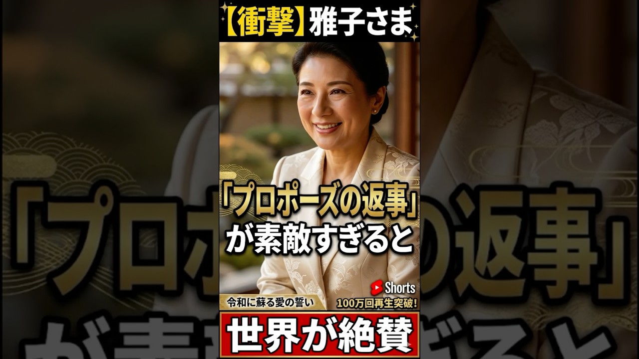 衝撃、雅子さまのプロポーズの返事が素敵すぎると世界が絶賛#天皇皇后両陛下