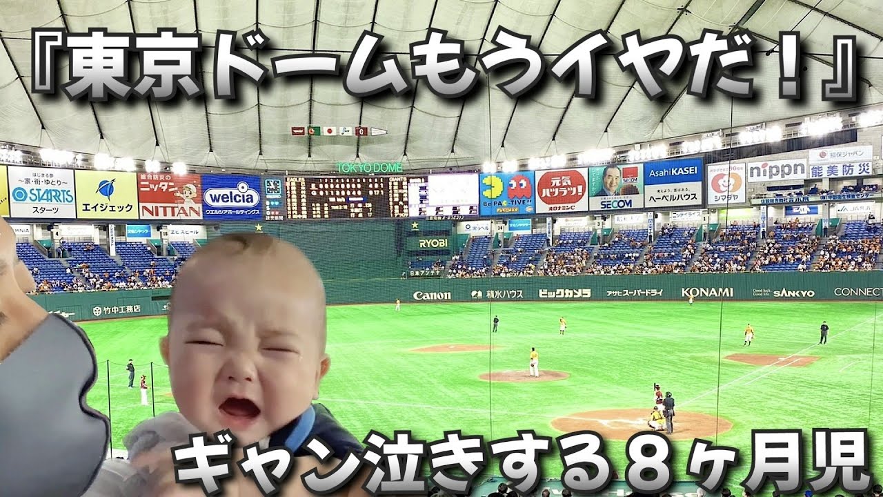 検証 ８ヶ月の赤ちゃんは東京ドームで野球観戦できるのか Youtube