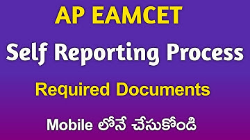 AP EAMCET 2021 Self Reporting Process