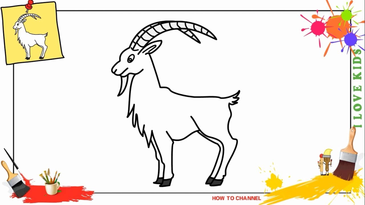 Mountain Goat Drawing For Kids - img-napkin