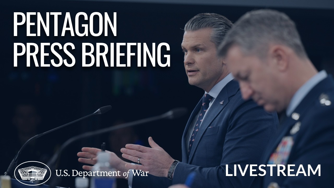 LIVE: Secretary of War and CJCS, Air Force Gen. Dan Caine, Hold a Press Briefing at the Pentagon