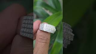 Cincin Full berlian eropa cantik dan mewah ikat emas putih di jual murah code HQ6077