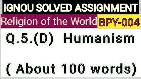 IGNOU SOLVED ASSIGNMENT BPY-004 Q.5(D)