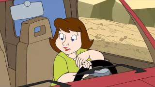 From the movie tom and jerry fast furious, a female contestant's car
sinks in jungle quicksand, she gets out last moment