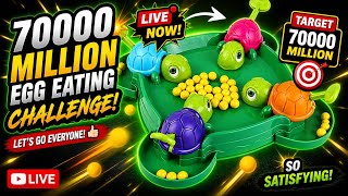 Ultimate Egg Eating Challenge LIVE 🐢💛 | Can We Reach 70000 Million? 😱