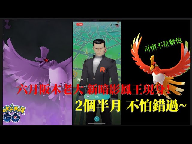 六月阪木老大回歸永久特殊任務 新暗影鳳王出現 Pokemon Go 21 Youtube