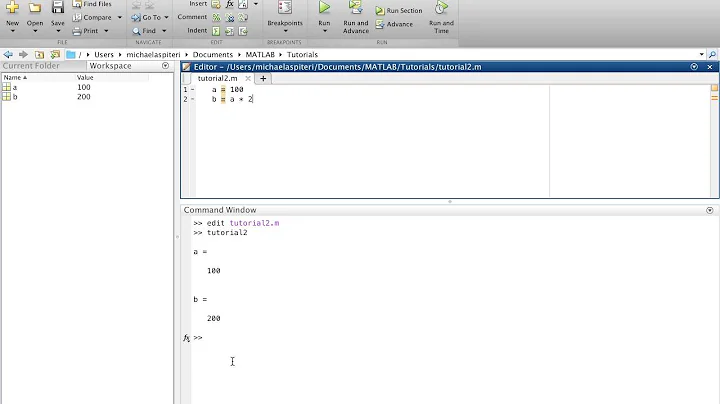 Tutorial2: Introduction to MATLAB for beginners - create/save/edit .m files!