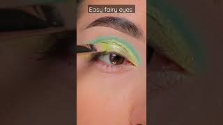 Transform into a fairy - fairy eyes 🧚‍♀️💚 #fairymakeup #greeneyeshadow #makeupshorts