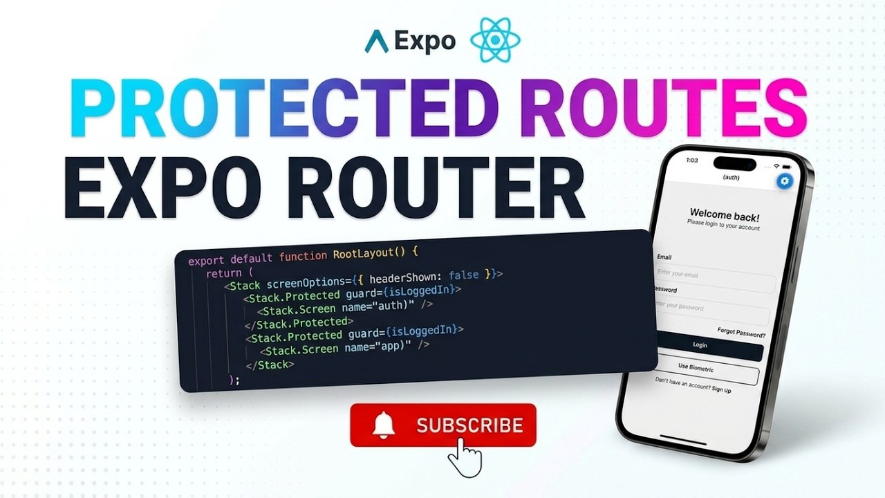 Implementing Protected Routes in Expo Router | React Native Tutorial ...