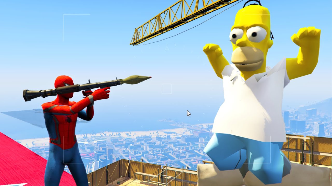 Homer Ragdoll Spiderman VS HOMER SIMPSON Ragdoll Fails Natural Motion in GTA 5 K1J ...