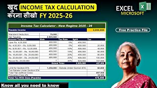 How to Calculate Income Tax In Ms Excel | FY 2025-26!