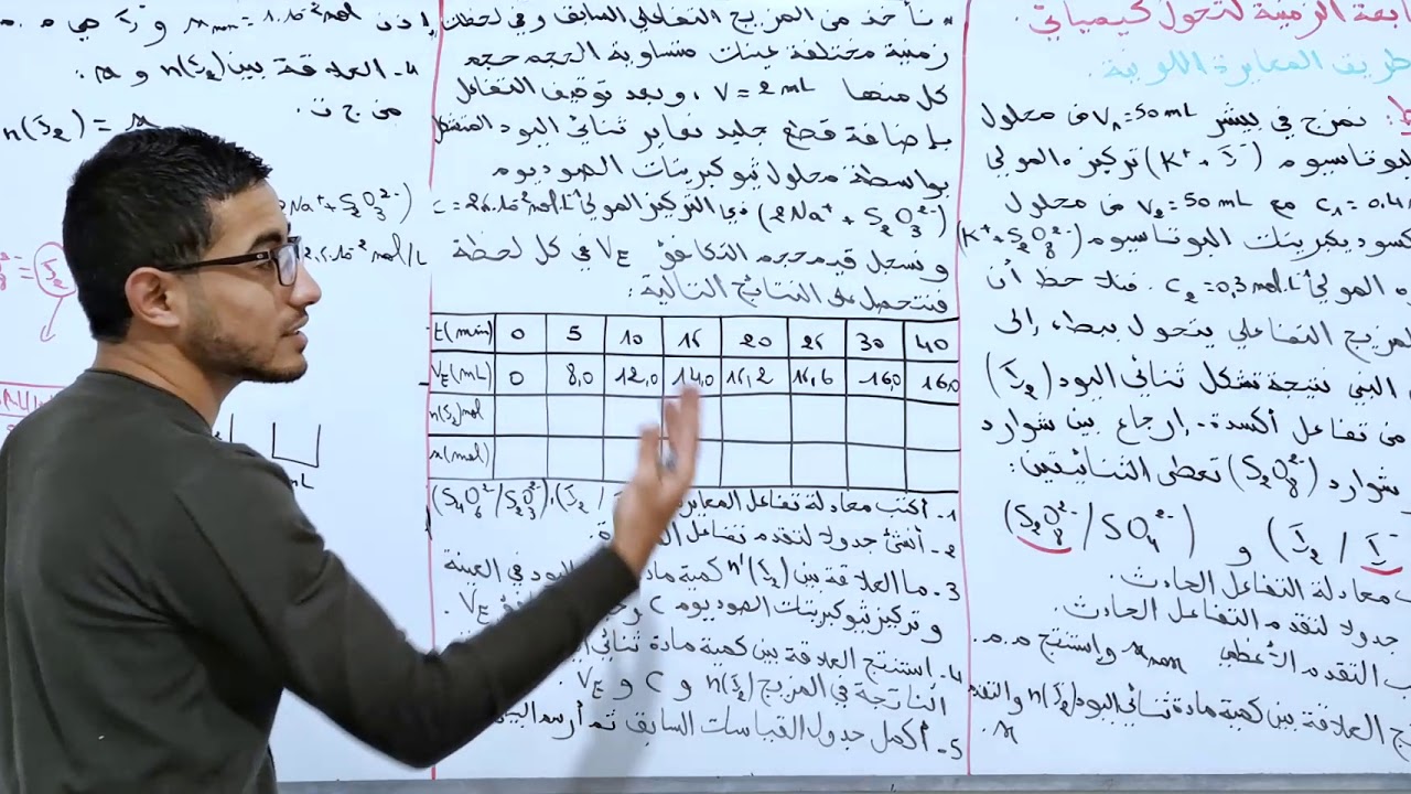 المتابعة الزمنية لتحول كيميائي جزء 6