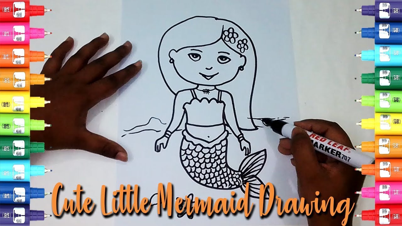 How to draw mermaid step by step for kids - YouTube