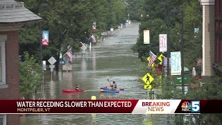 Water receding slower than expected in Montpelier