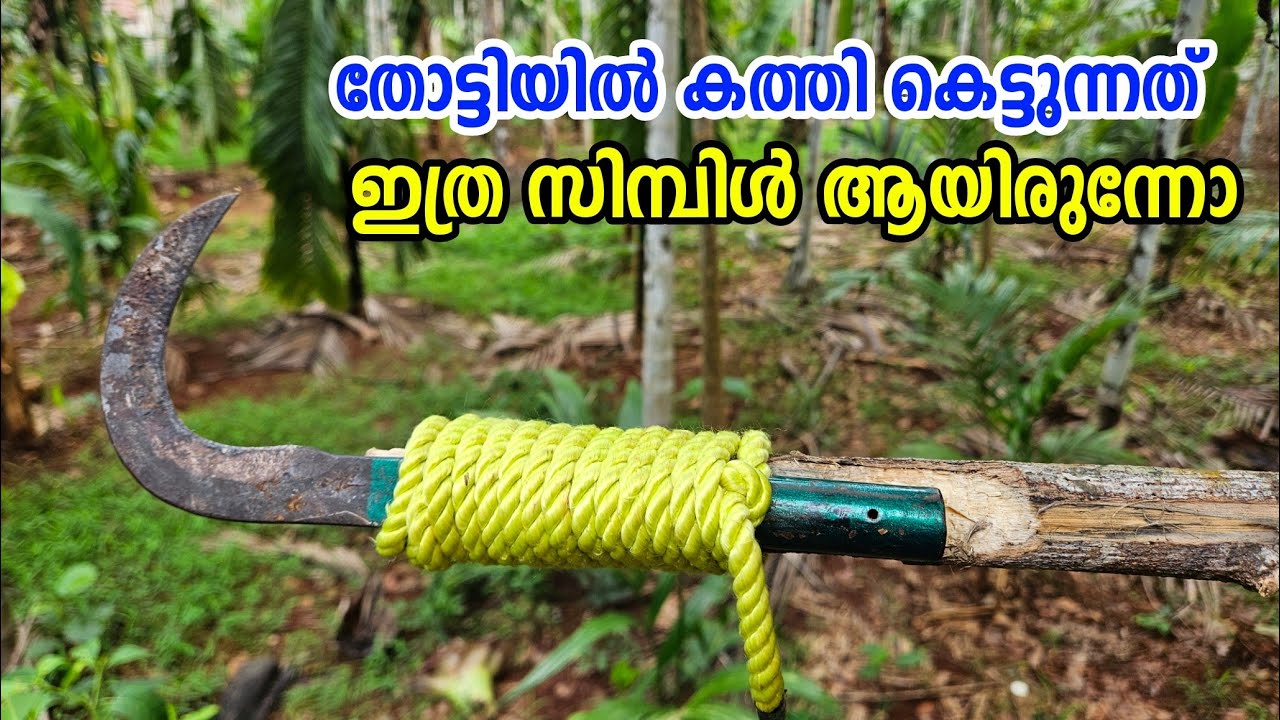 Kattada Rope തോട്ടിയിൽ കത്തി കെട്ടുന്നത് എങ്ങനെ | Knot | Whipping | Rope tricks # ...